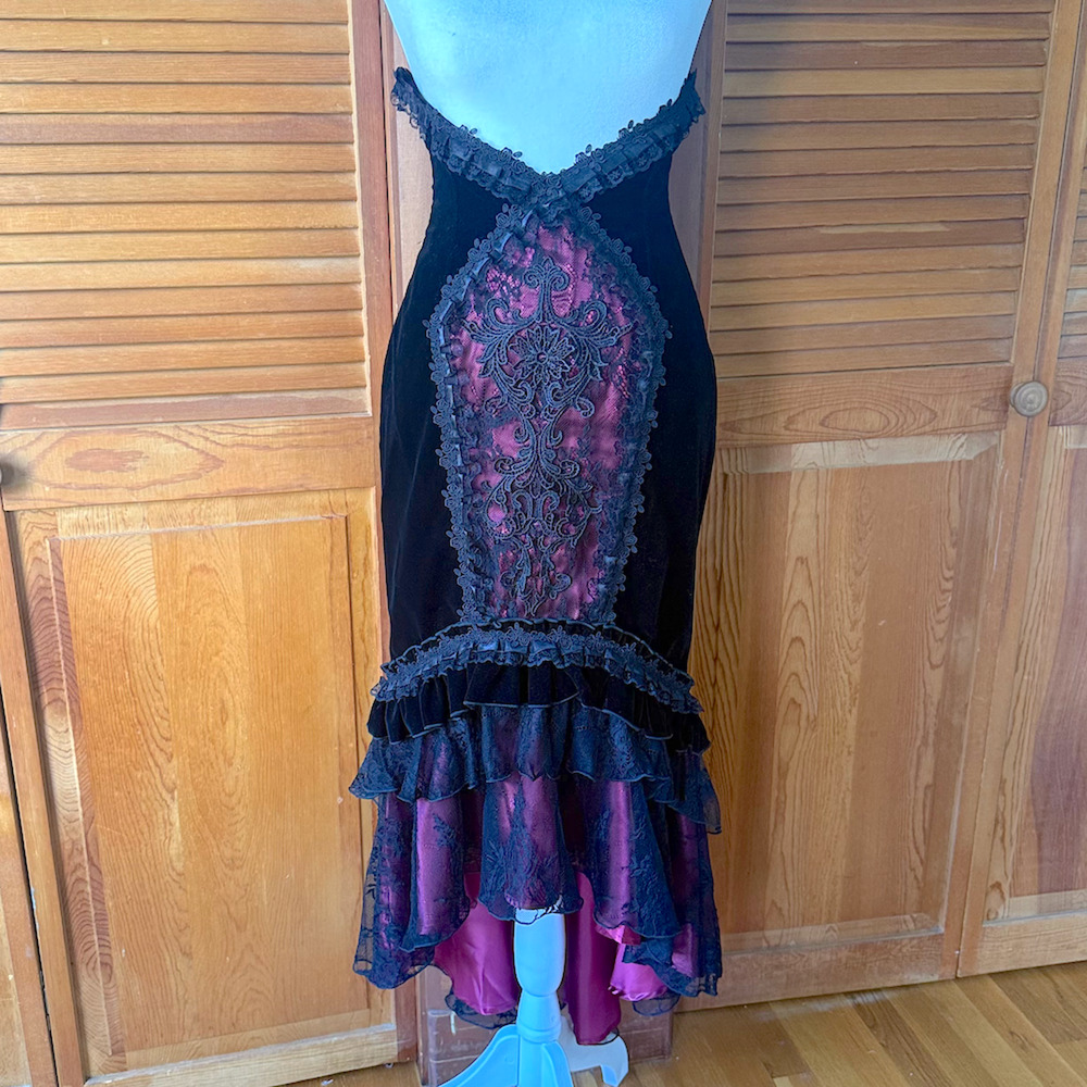Dark in Love Gothic Victorian Vampire Blood Offering Velvet High Waist Skirt
